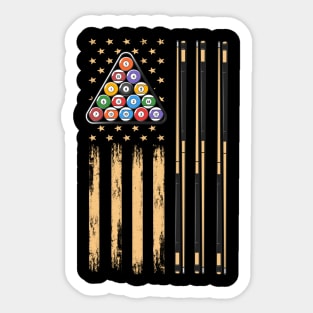 American Flag Billiard Pool Player Sticker